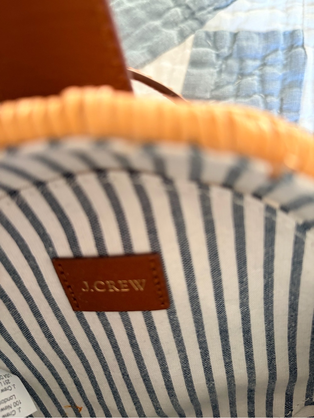 J. Crew Round Woven Crossbody in Natural and Brown - Picture 4 of 4